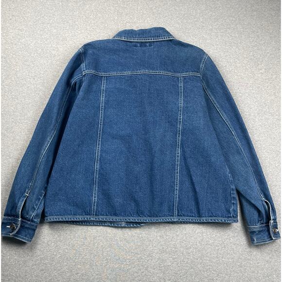 90s VTG Cherokee Denim Jacket Womens S Blue Jean Button Up Western Retro Preppy - Picture 2 of 14